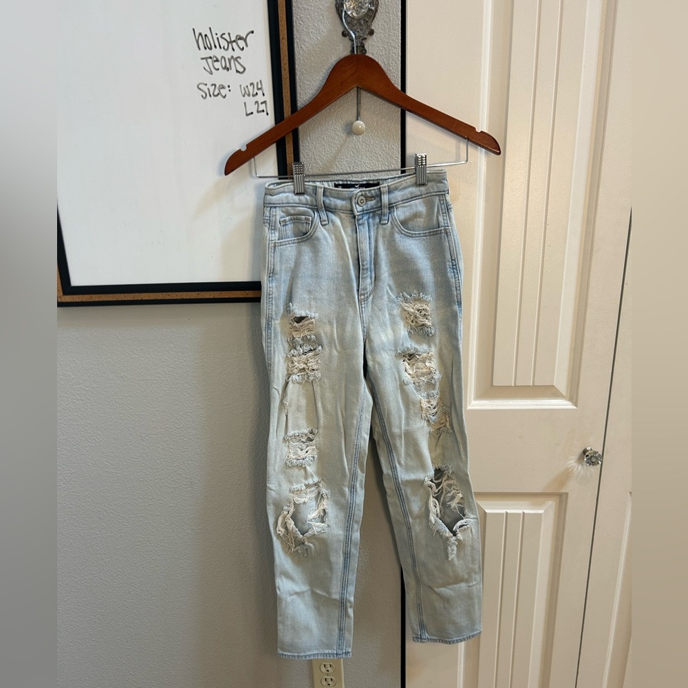 Holister Light Blue Distressed Jeans